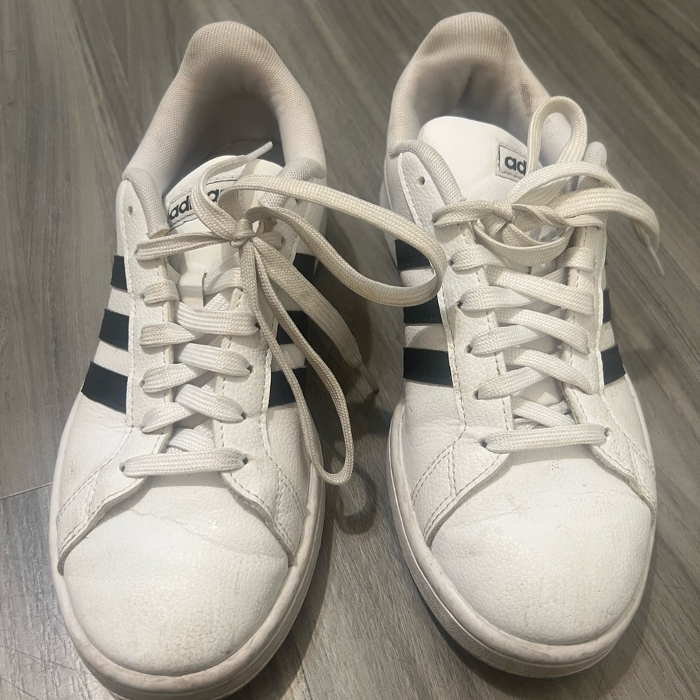 Adidas Women's White and Black Sneakers